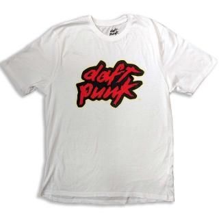 DAFT PUNK Red Logo Wht, T