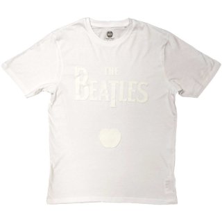 THE BEATLES Logo & Apple White-On-White, Tシャツ