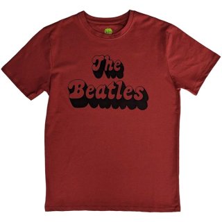THE BEATLES Text Logo Shadow Red, Tシャツ