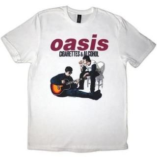 【即納】OASIS Cigarettes & Alcohol Illustration, Tシャツ