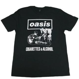 【即納】OASIS Cigarettes & Alcohol Illustration Mono, Tシャツ