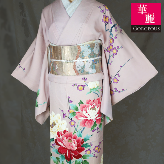 薄いピンク色に流れる様な辻ヶ花の訪問着　着物 着物 浴衣/水着 レディース オンライン大阪