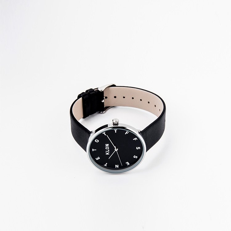 KLON ALPHABET TIME BLACK【BLACK SURFACE】Ver.SILVER 40mm カジュアル 腕時計