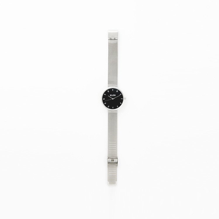KLON ALPHABET TIME -SILVER MESH-【BLACK SURFACE】Ver.SILVER 33mm カジュアル 腕時計