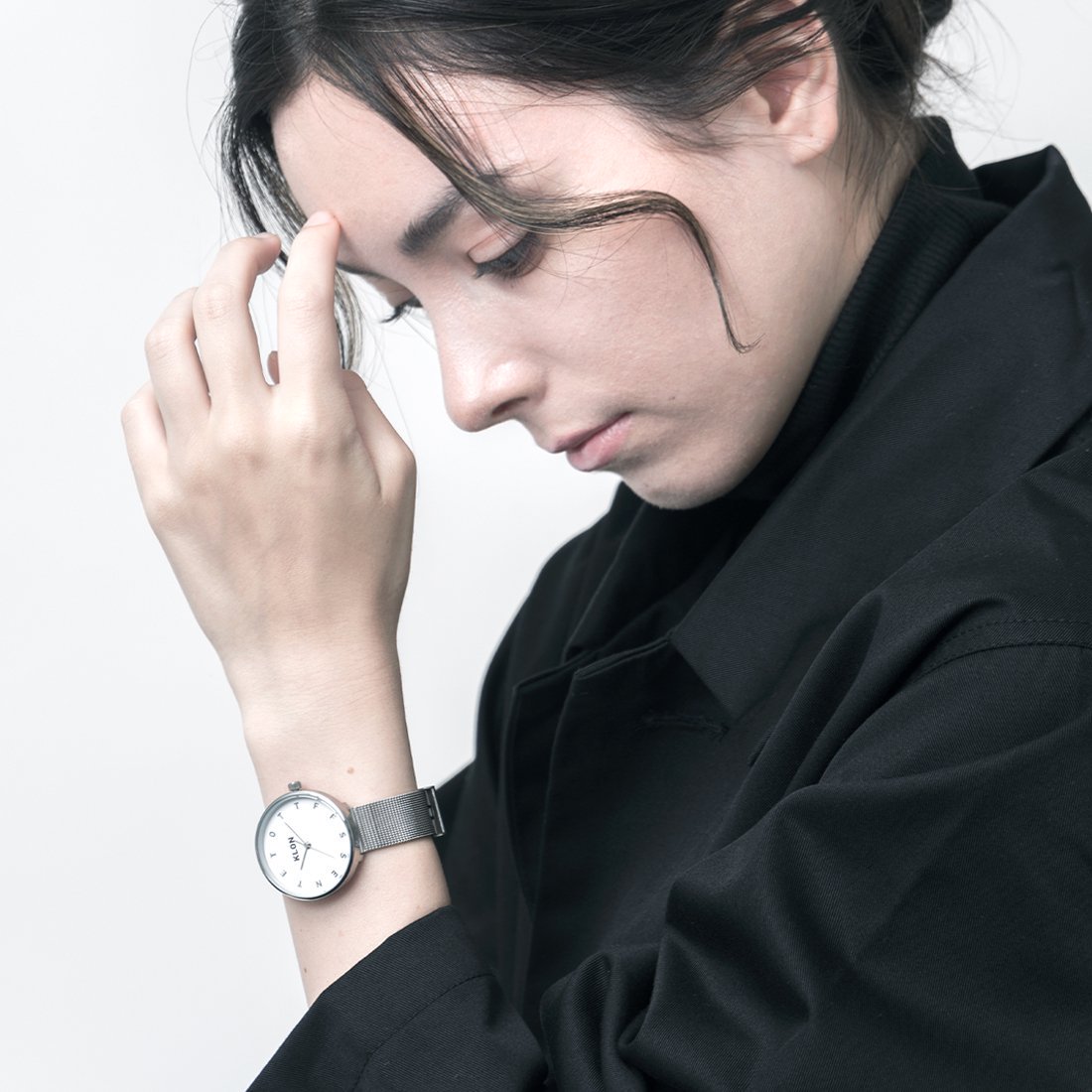 【組合せ商品】KLON ALPHABET TIME -SILVER MESH- Ver.SILVER(40mm×33mm) カジュアル 腕時計