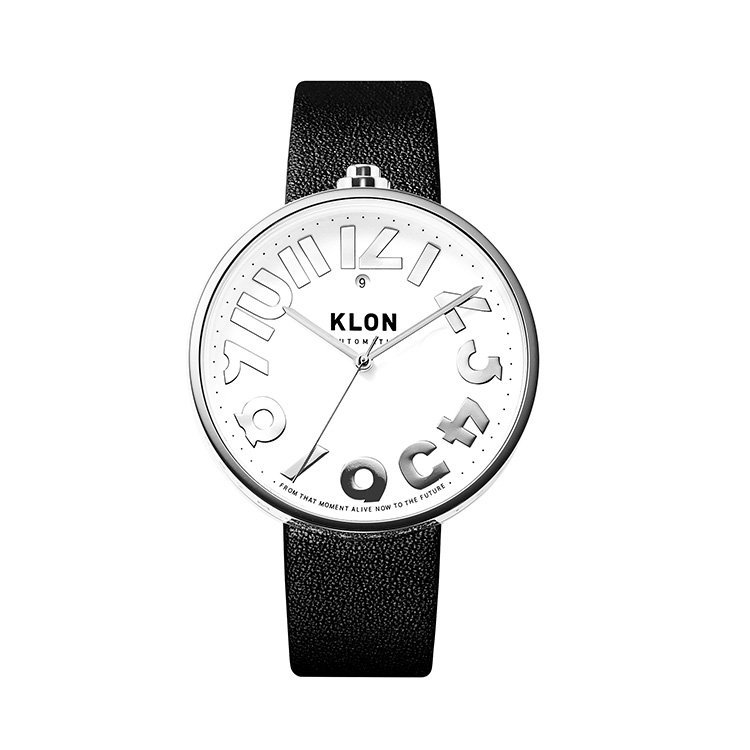 KLON AUTOMATIC BLACK LEATHER -HIDE TIME- 43mm