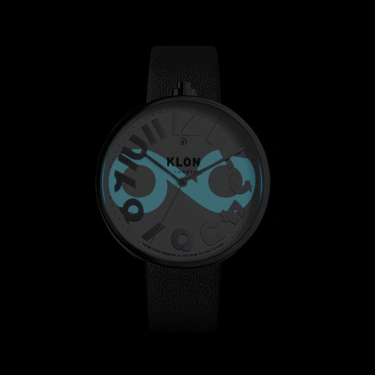KLON AUTOMATIC BLACK LEATHER -HIDE TIME- 43mm カジュアル 腕時計
