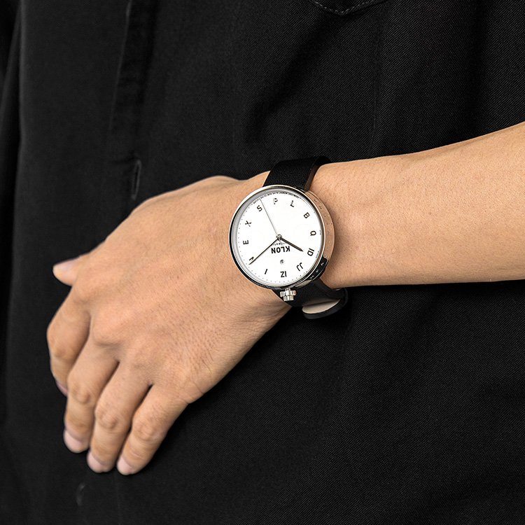 KLON AUTOMATIC BLACK LEATHER -MOCK NUMBER- 43mm カジュアル 腕時計