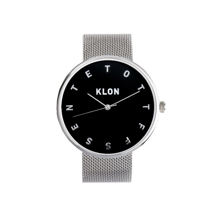 KLON ALPHABET TIME -SILVER MESH-【BLACK SURFACE】Ver.SILVER 40mm カジュアル 腕時計