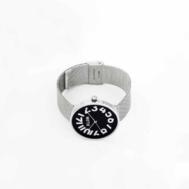 KLON HIDE TIME -SILVER MESH-【BLACK SURFACE】Ver.SILVER 40mm カジュアル 腕時計