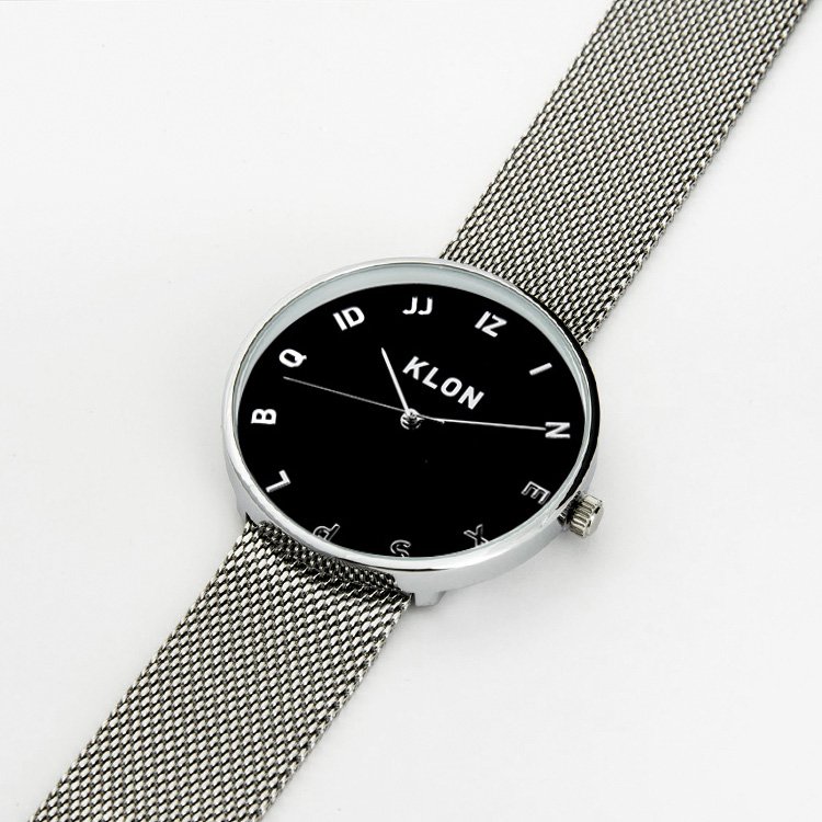 KLON MOCK NUMBER -SILVER MESH-【BLACK SURFACE】Ver.SILVER 40mm カジュアル 腕時計