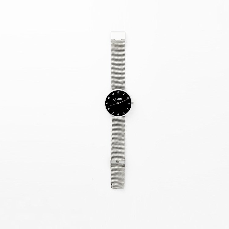 KLON MOCK NUMBER -SILVER MESH-【BLACK SURFACE】Ver.SILVER 40mm カジュアル 腕時計