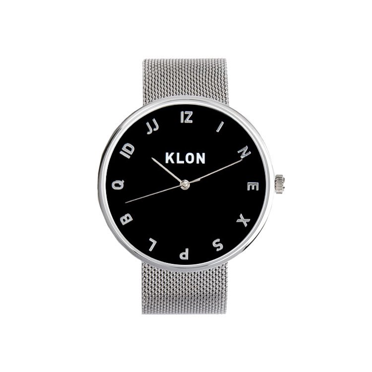 【組合せ商品】KLON MOCK NUMBER -SILVER MESH-【BLACK SURFACE】Ver.SILVER(40mm×33mm) カジュアル 腕時計