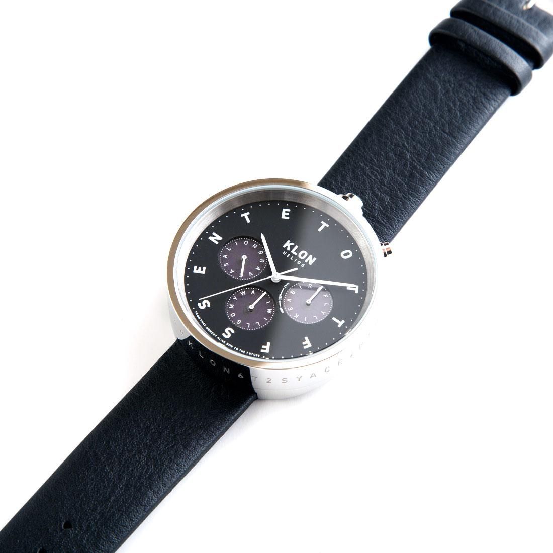 KLON HELIOS BLACK LEATHER -ALPHABET TIME- 43mm
