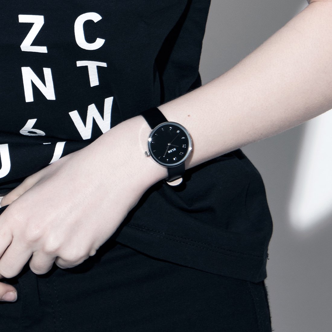 【組合せ商品】KLON CONNECTION ELFIN BLACK×【BLACK SURFACE】(FIRST:38mm×LATTER:33mm) カジュアル 腕時計