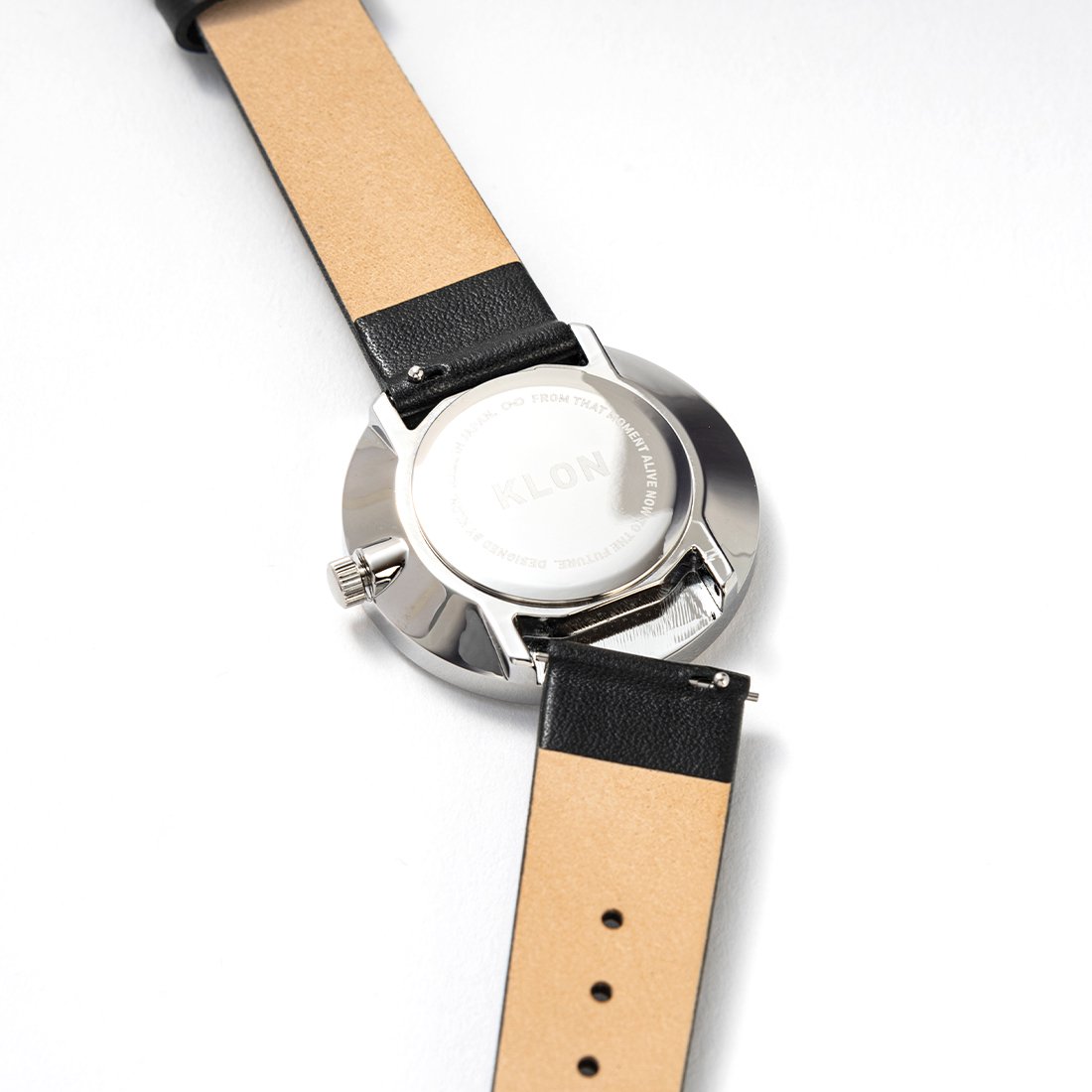 KLON WATCH REPLACEMENT STRAP -BLACK LEATHER- 18mm カジュアル 腕時計