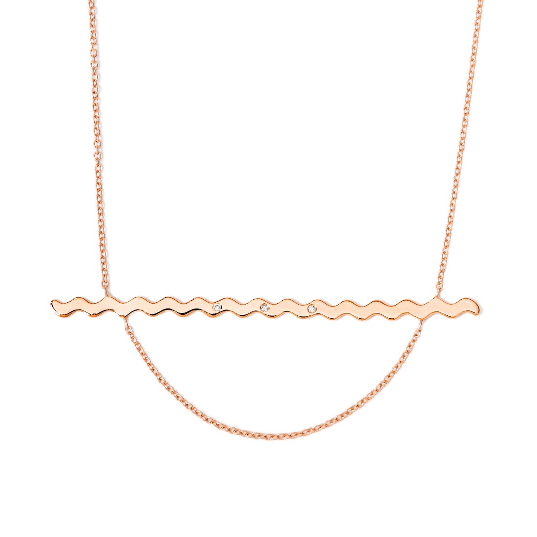 NUWL RIPPLE NECKLACE PINKGOLD