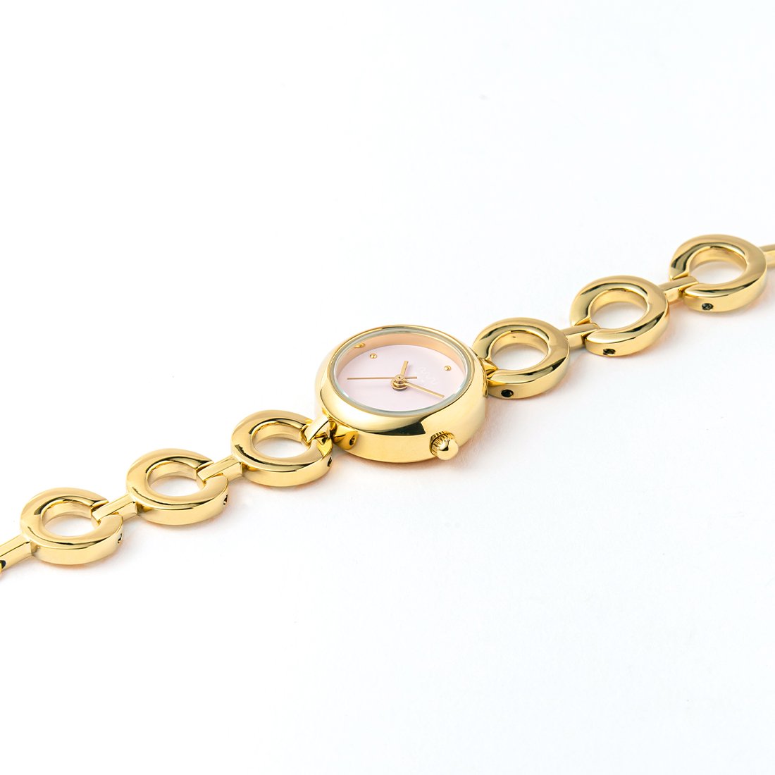 NUWL LOOP DROP POWDER PINK×GOLD カジュアル 腕時計