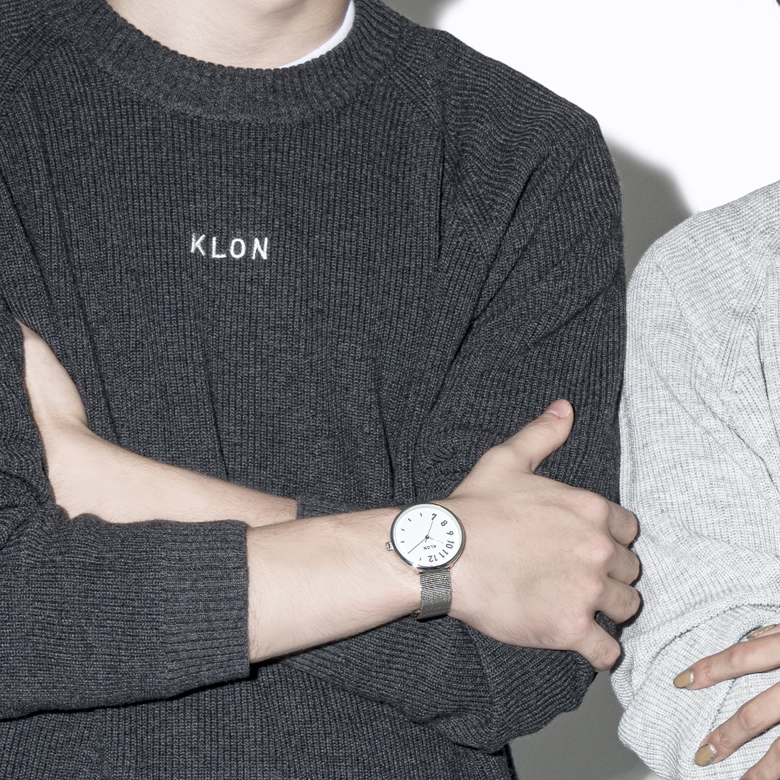 【組合せ商品】KLON CONNECTION DARING -SILVER MESH-(FIRST【BLACK SURFACE】38mm×LATTER 38mm) カジュアル 腕時計