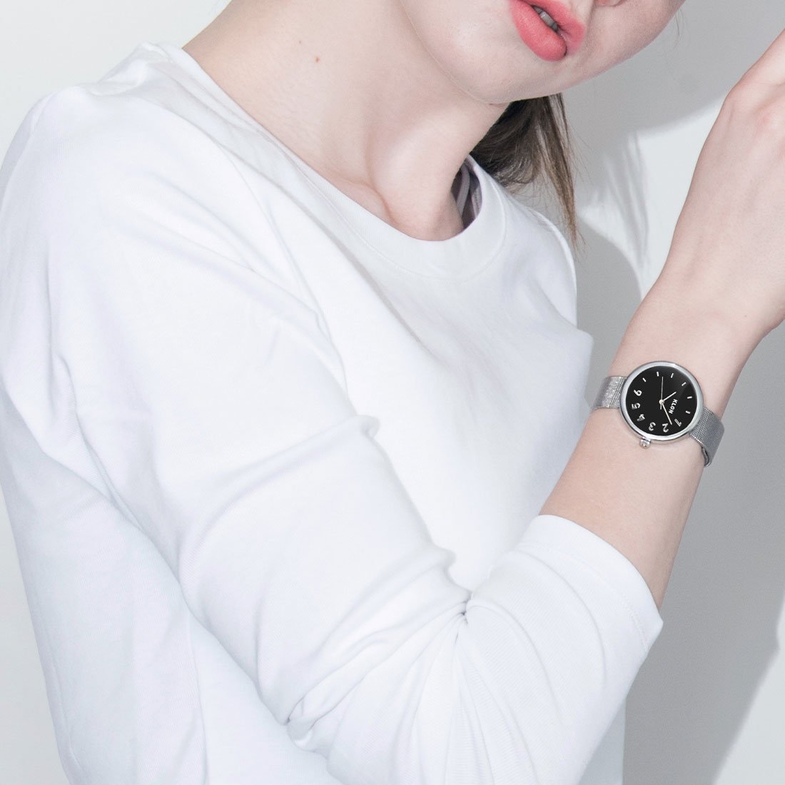 【組合せ商品】KLON CONNECTION DARING -SILVER MESH-(FIRST【BLACK SURFACE】38mm×LATTER 38mm) カジュアル 腕時計