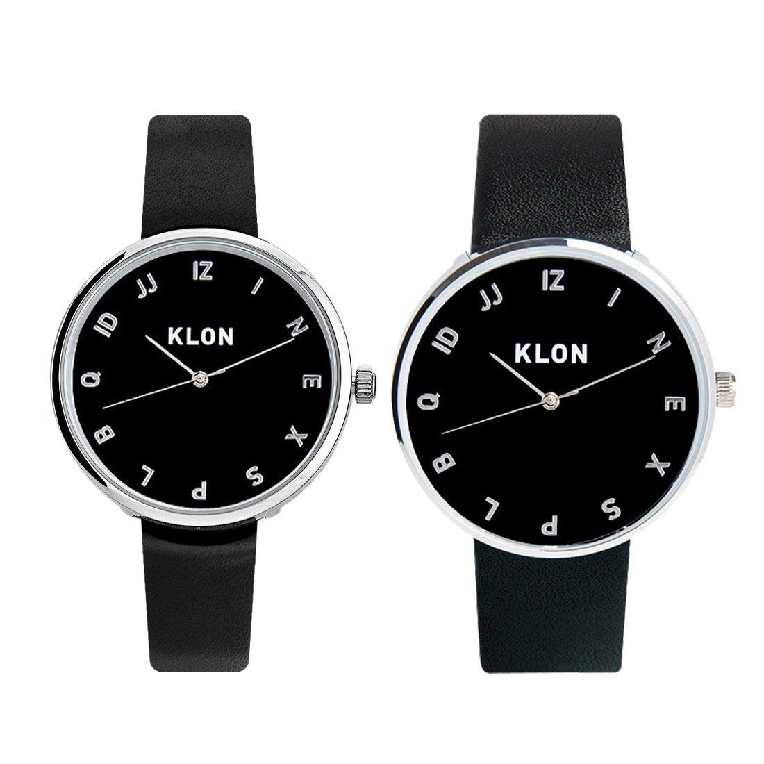 【組合せ商品】KLON MOCK NUMBER BLACK【BLACK SURFACE】Ver.SILVER (33mm×40mm) カジュアル 腕時計