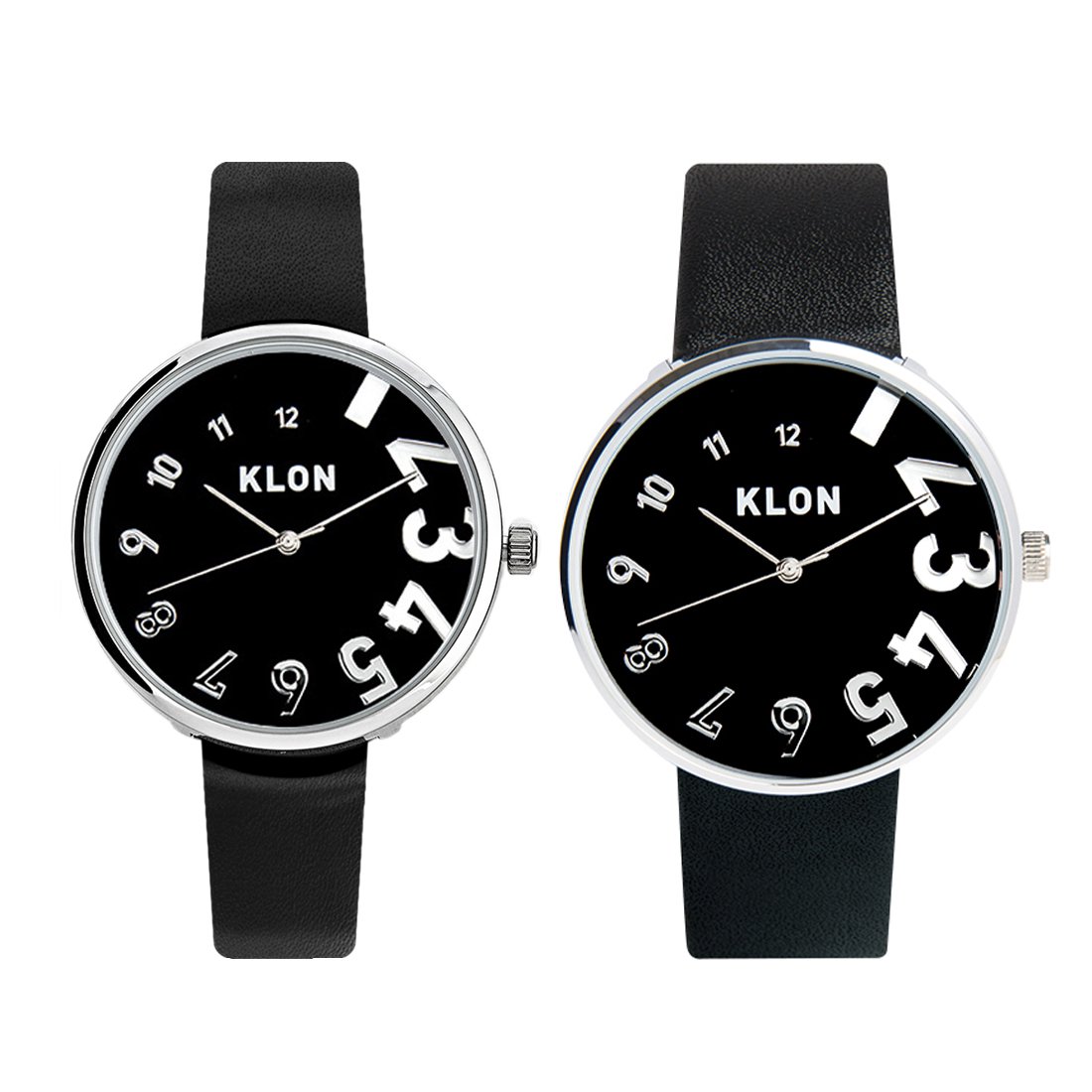 【組合せ商品】KLON EDDY TIME BLACK【BLACK SURFACE】Ver.SILVER (33mm×40mm) カジュアル 腕時計