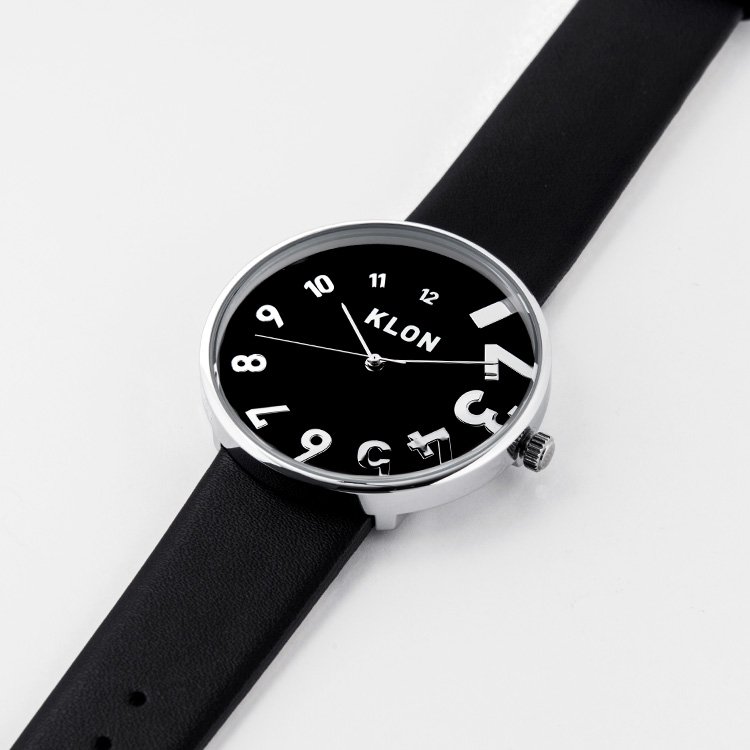 【組合せ商品】KLON EDDY TIME BLACK【BLACK SURFACE】Ver.SILVER (33mm×40mm) カジュアル 腕時計