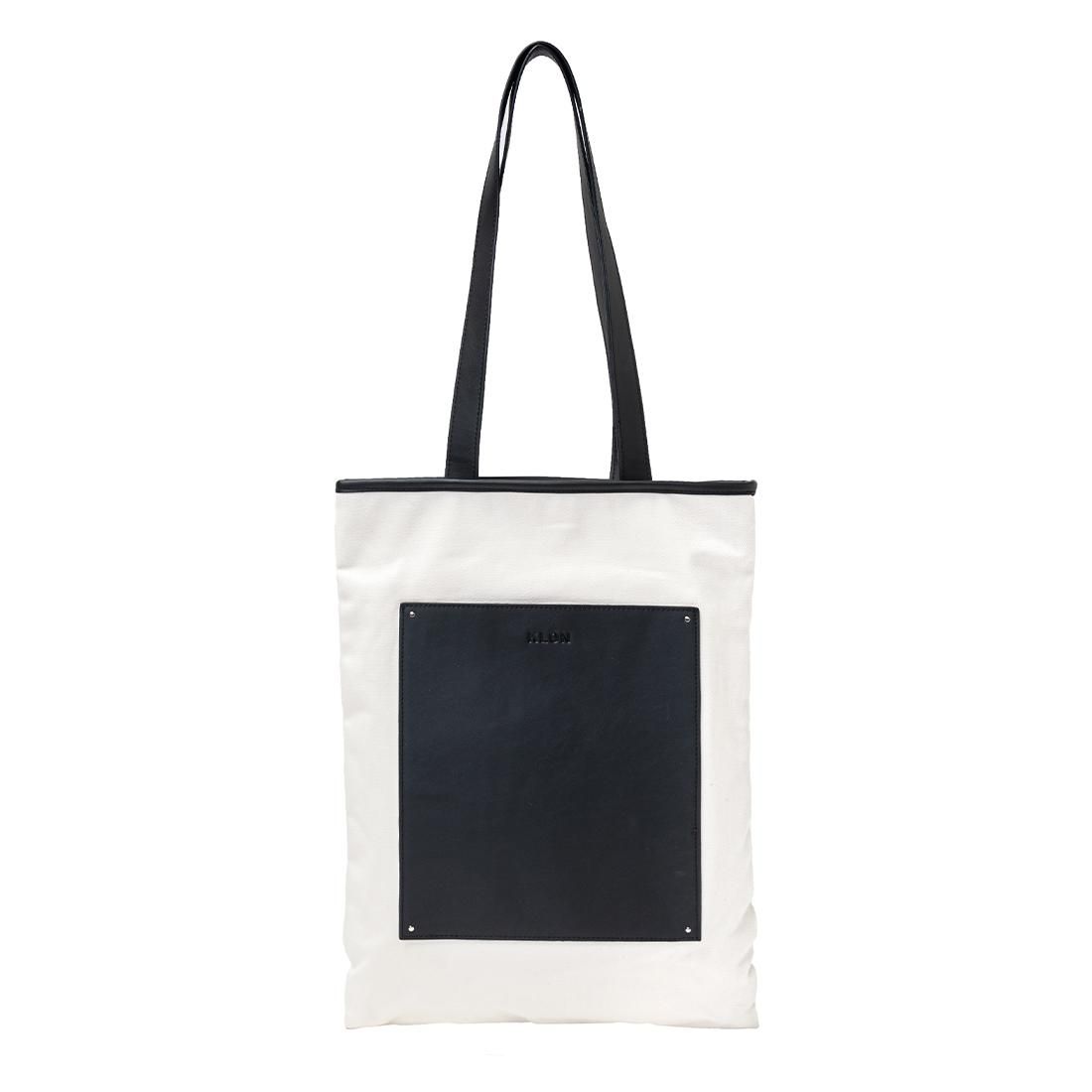 KLON PORTRAIT CANVAS TOTE BAG WHITE