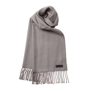 KLON MIMIC LEATHER TAG SCARF GRAY