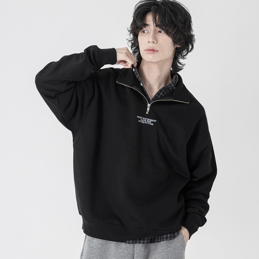 KLON LOOSE FIT HALF-ZIP SWEAT BLACK カジュアル 腕時計