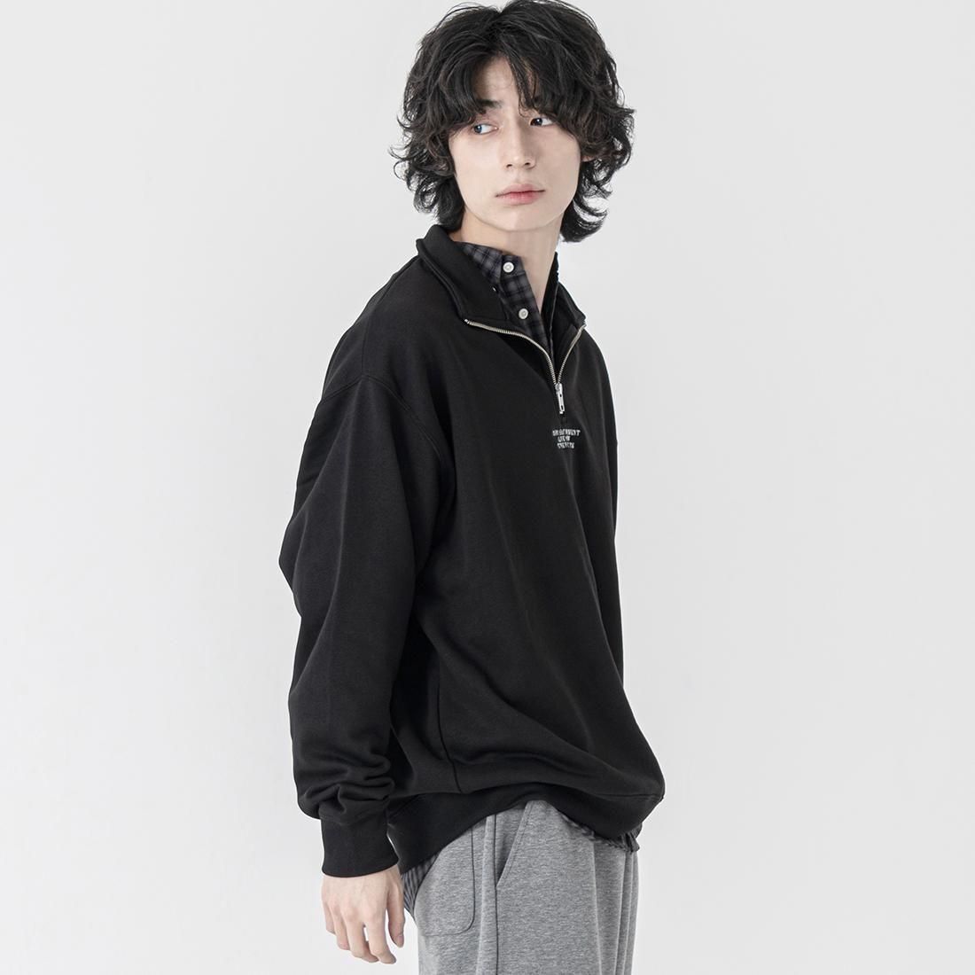KLON LOOSE FIT HALF-ZIP SWEAT BLACK カジュアル 腕時計