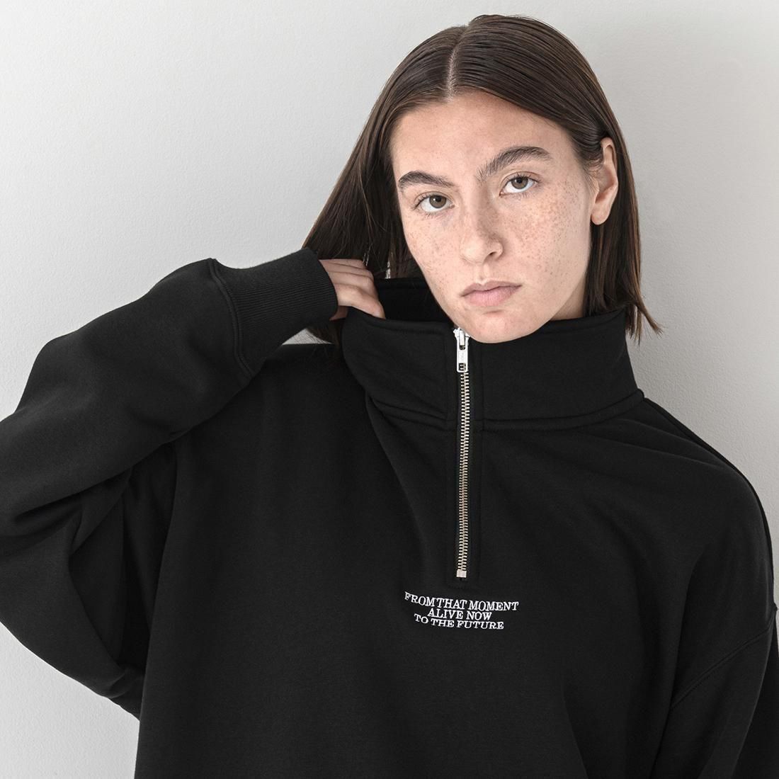 KLON LOOSE FIT HALF-ZIP SWEAT BLACK カジュアル 腕時計