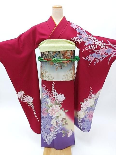 着物 成人式 十三詣り ピンク系振袖 長襦袢 ショール