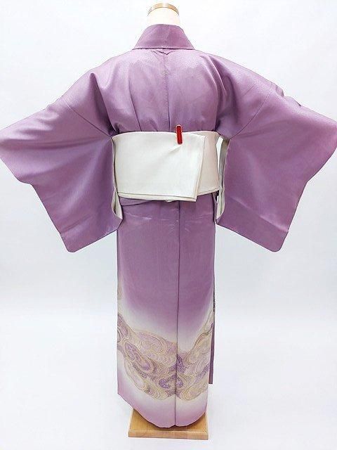 色留袖 留め袖 訪問着仕立て S－Mサイズ 紫色 中古 貸衣装処分