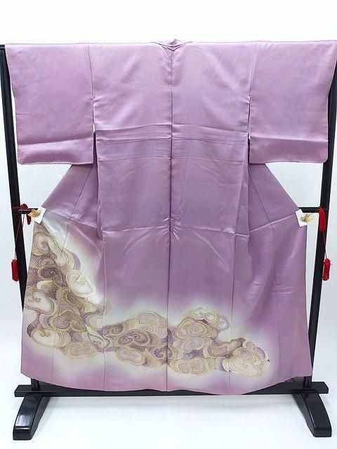 訪問着　古代紫色　風景地紋入り　一つ紋　超美品！MLサイズ　卒業式　入学式 楽天市場】【中古】 訪問着 リサイクル着物 H・L アッシュエル