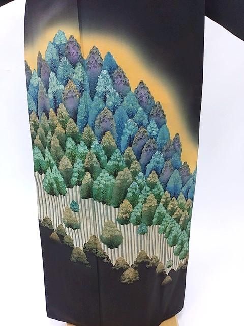 黒留袖 留め袖 S-Mサイズ 中古 貸衣装処分品 風景画 リユース 黒留袖 留め袖 S-Mサイズ 中古 貸衣装処分品 風景画 リユース