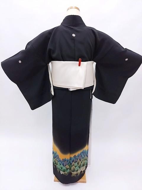 黒留袖 留め袖 S-Mサイズ 中古 貸衣装処分品 風景画 リユース 黒留袖 留め袖 S-Mサイズ 中古 貸衣装処分品 風景画 リユース