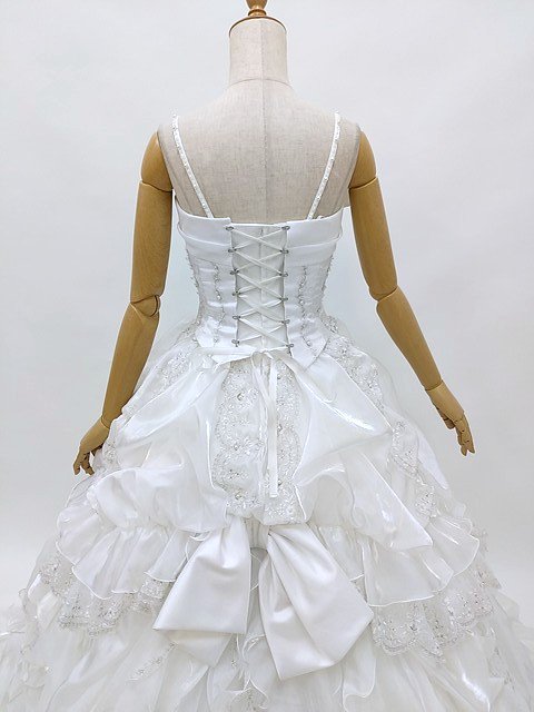 中古 リサイクル ウェディングドレス 白 ホワイト 5号 プリンセス