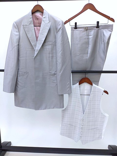 中古 リサイクル リユース タキシード シルバー系 グレー系 L～LLサイズ メンズ 結婚式 男礼服 １２２５ 貸衣装処分 きもの道楽