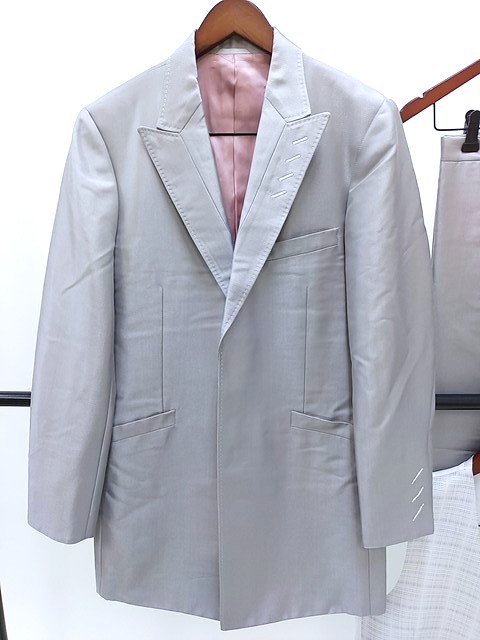 中古 リサイクル リユース タキシード シルバー系 グレー系 L～LLサイズ メンズ 結婚式 男礼服 １２２５ 貸衣装処分 きもの道楽