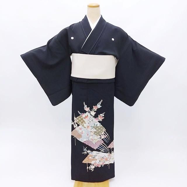 黒留袖四季の古典柄 留袖とモーニング同時注文で10%OFF 留袖 レンタル 結婚式 絵巻四季の