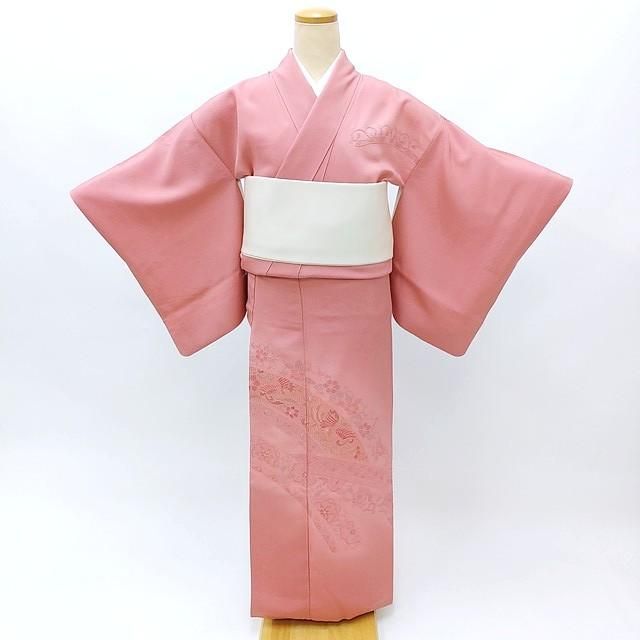 訪問着 付け下げ ピンク色 S-Mサイズ 中古 貸衣装処分 きもの 訪問着 付け下げ ピンク色 S-Mサイズ 中古 貸衣装処分 きもの