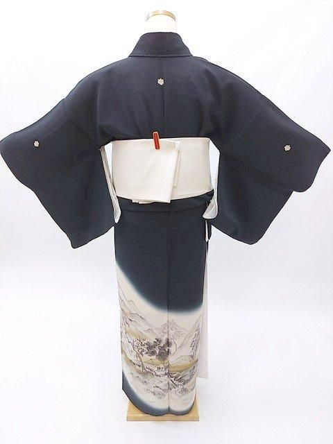 ＊ 市松人形 15号 アンティーク 黒留袖 着物 帯 ＊ 留袖 明治 黒留袖 黒留め袖 M－Lサイズ 50－70歳台 中古 貸衣装処分