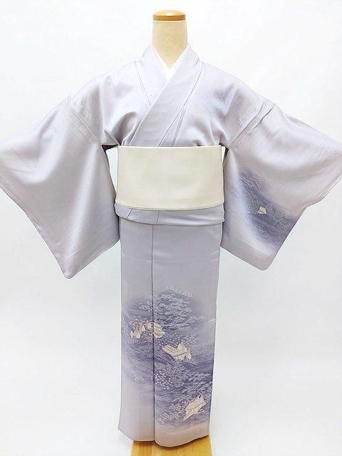 訪問着 付け下げ 単衣 灰色 グレー S-Mサイズ 中古 貸衣装 訪問着 付け下げ 単衣 灰色 グレー S-Mサイズ 中古 貸衣装