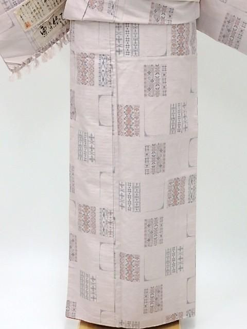 中古 リユース品 紬 草木染 栗染め 結び織 カジュアル きもの道楽