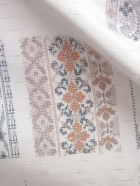 中古 リユース品 紬 草木染 栗染め 結び織 カジュアル きもの道楽