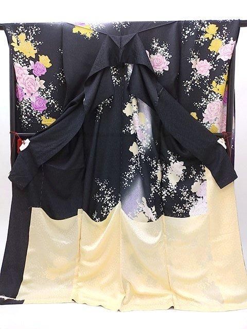 振袖 振り袖 長襦袢 未仕立て 長期保管品 M~Lサイズ 黒 紫 振袖 振り袖 長襦袢 未仕立て 長期保管品 M~Lサイズ 黒 紫