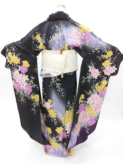 振袖 振り袖 長襦袢 未仕立て 長期保管品 M~Lサイズ 黒 紫 振袖 振り袖 長襦袢 未仕立て 長期保管品 M~Lサイズ 黒 紫