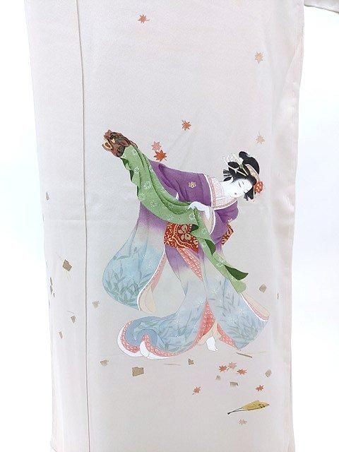 グロワール 銀通し 訪問着 仮絵羽 蔓草花文様 モダン 未仕立て品