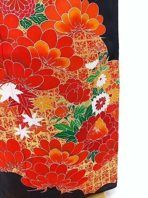 黒留袖 正絹 S～Mサイズ 40－50歳 中古 貸衣装処分 揚羽蝶
